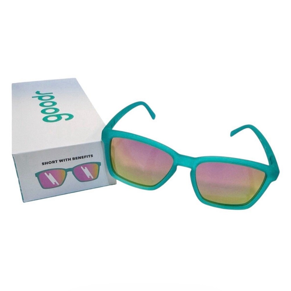 Goodr Polarized Sunglasses “Short with Benefits” Turquoise w/Box